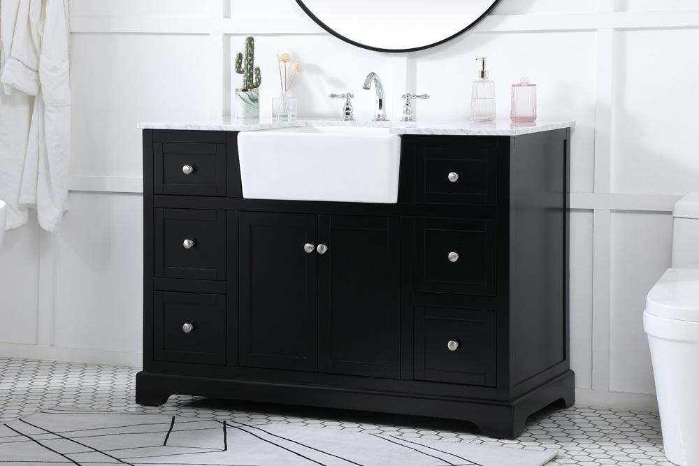 Elegant Furniture & Lighting - Franklin 48 inch Single bathroom vanity in black - VF60248BK veiw 3