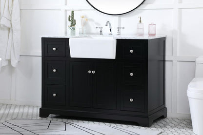 Elegant Furniture & Lighting - Franklin 48 inch Single bathroom vanity in black - VF60248BK veiw 3