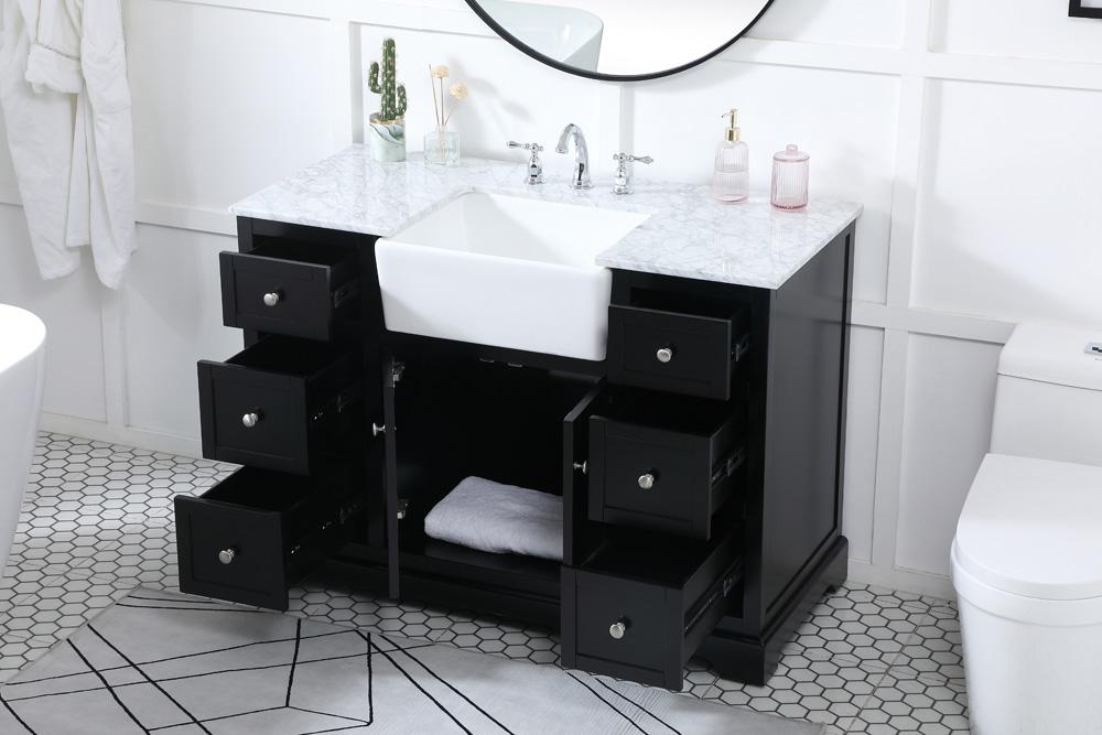 Elegant Furniture & Lighting - Franklin 48 inch Single bathroom vanity in black - VF60248BK veiw 4