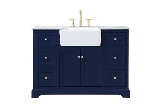 Elegant Furniture & Lighting - Franklin 48 inch Single bathroom vanity in blue - VF60248BL veiw 1