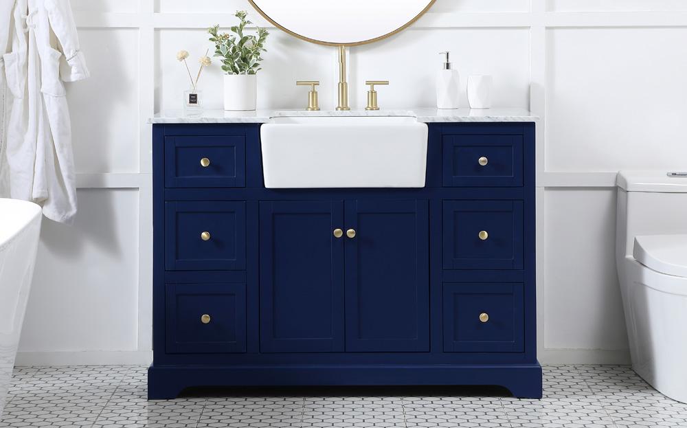 Elegant Furniture & Lighting - Franklin 48 inch Single bathroom vanity in blue - VF60248BL veiw 2