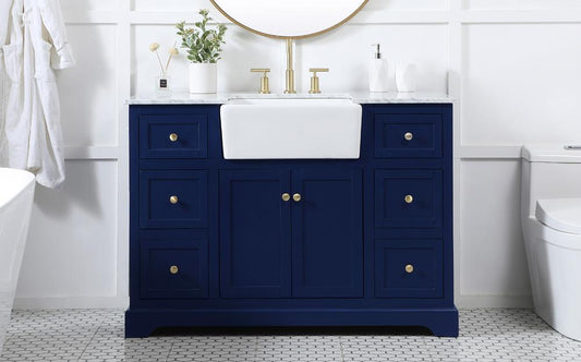 Elegant Furniture & Lighting - Franklin 48 inch Single bathroom vanity in blue - VF60248BL veiw 2