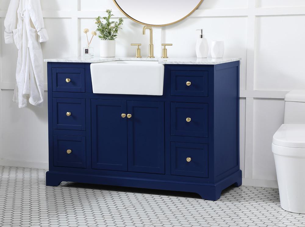 Elegant Furniture & Lighting - Franklin 48 inch Single bathroom vanity in blue - VF60248BL veiw 3