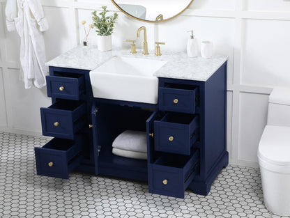 Elegant Furniture & Lighting - Franklin 48 inch Single bathroom vanity in blue - VF60248BL veiw 4