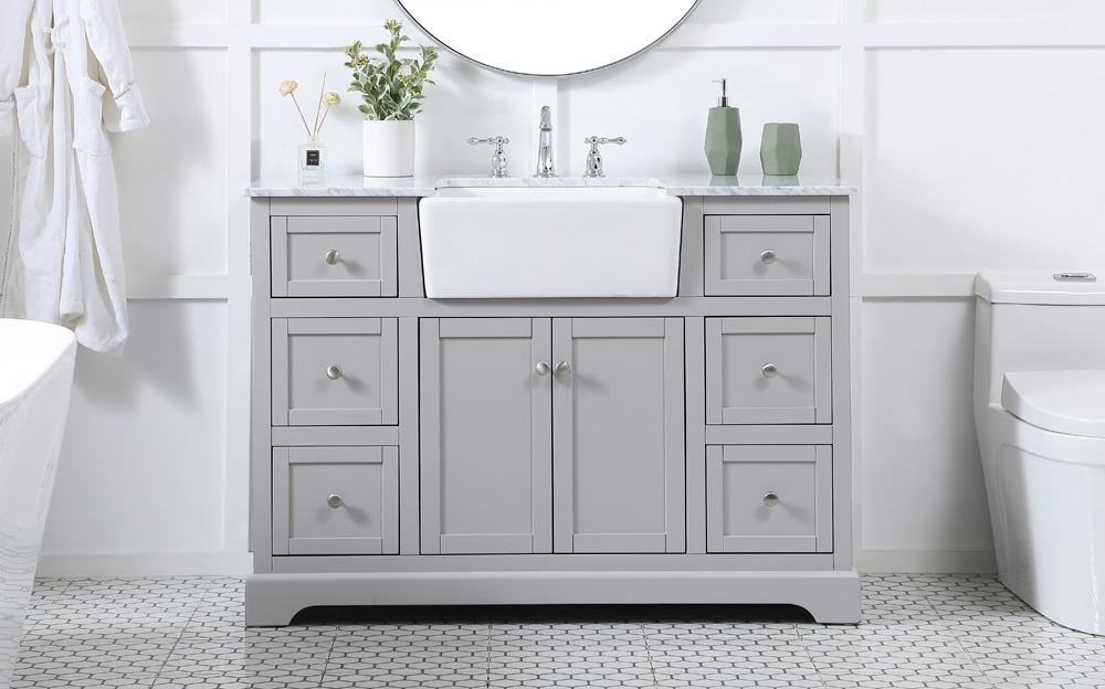 Elegant Furniture & Lighting - Franklin 48 inch Single bathroom vanity in grey - VF60248GR veiw 2