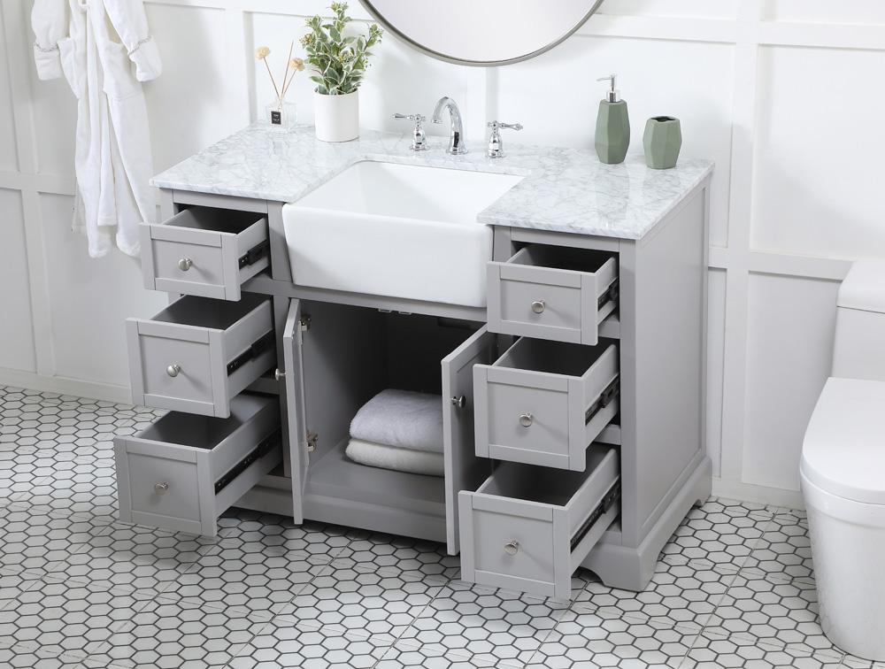 Elegant Furniture & Lighting - Franklin 48 inch Single bathroom vanity in grey - VF60248GR veiw 4