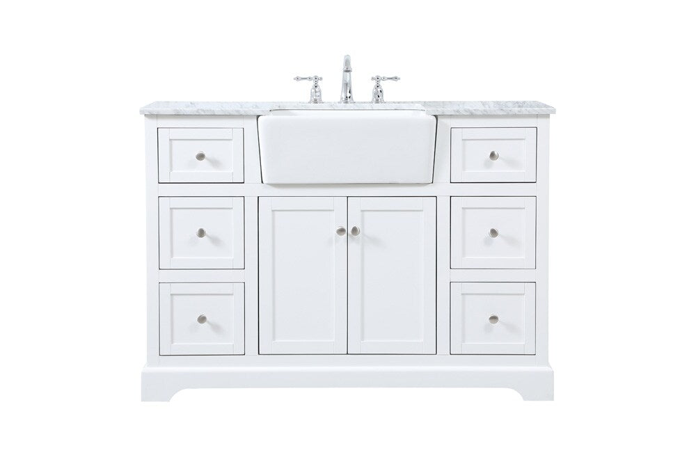 Elegant Furniture & Lighting - Franklin 48 inch Single bathroom vanity in white - VF60248WH veiw 1