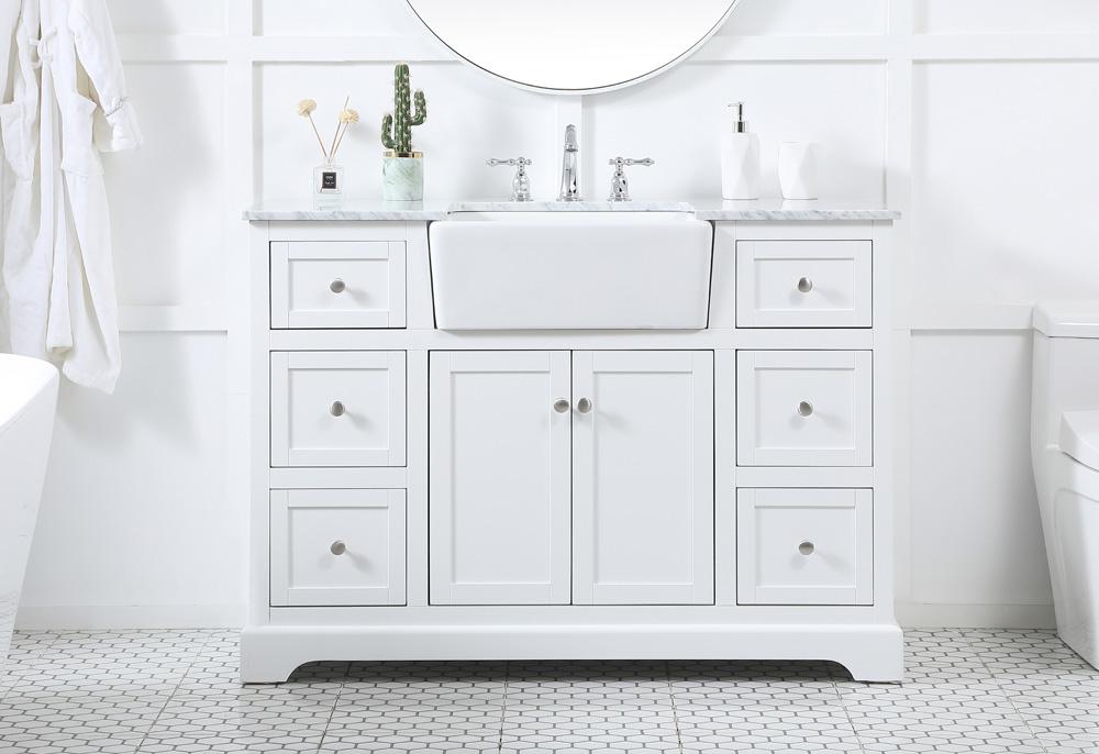Elegant Furniture & Lighting - Franklin 48 inch Single bathroom vanity in white - VF60248WH veiw 2