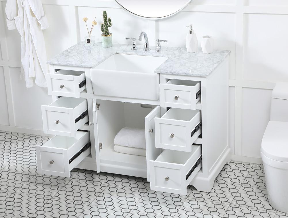Elegant Furniture & Lighting - Franklin 48 inch Single bathroom vanity in white - VF60248WH veiw 4