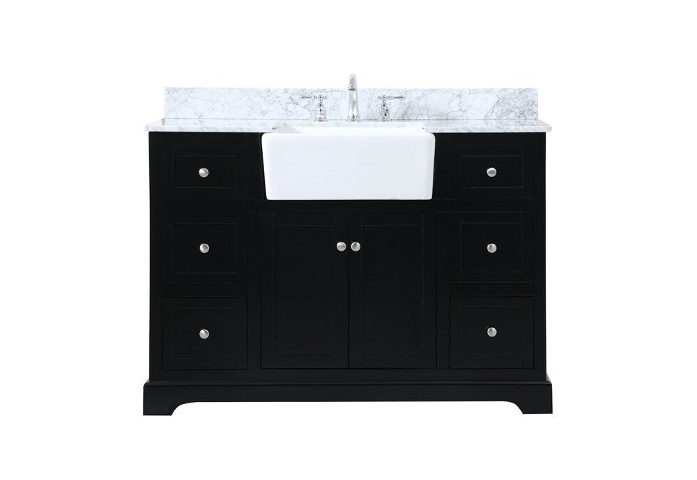 Elegant Furniture & Lighting - Franklin 48 inch Single bathroom vanity in black with backsplash - VF60248BK-BS veiw 1