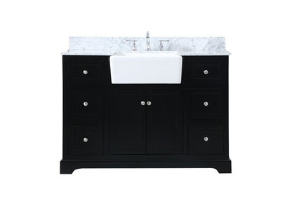 Elegant Furniture & Lighting - Franklin 48 inch Single bathroom vanity in black with backsplash - VF60248BK-BS veiw 1