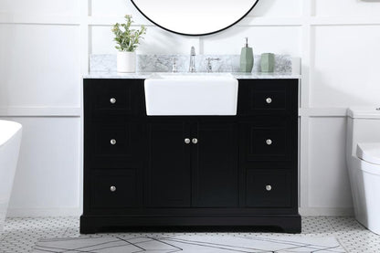 Elegant Furniture & Lighting - Franklin 48 inch Single bathroom vanity in black with backsplash - VF60248BK-BS veiw 2