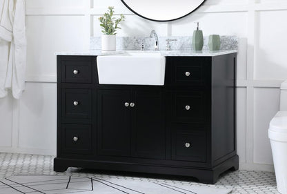 Elegant Furniture & Lighting - Franklin 48 inch Single bathroom vanity in black with backsplash - VF60248BK-BS veiw 3