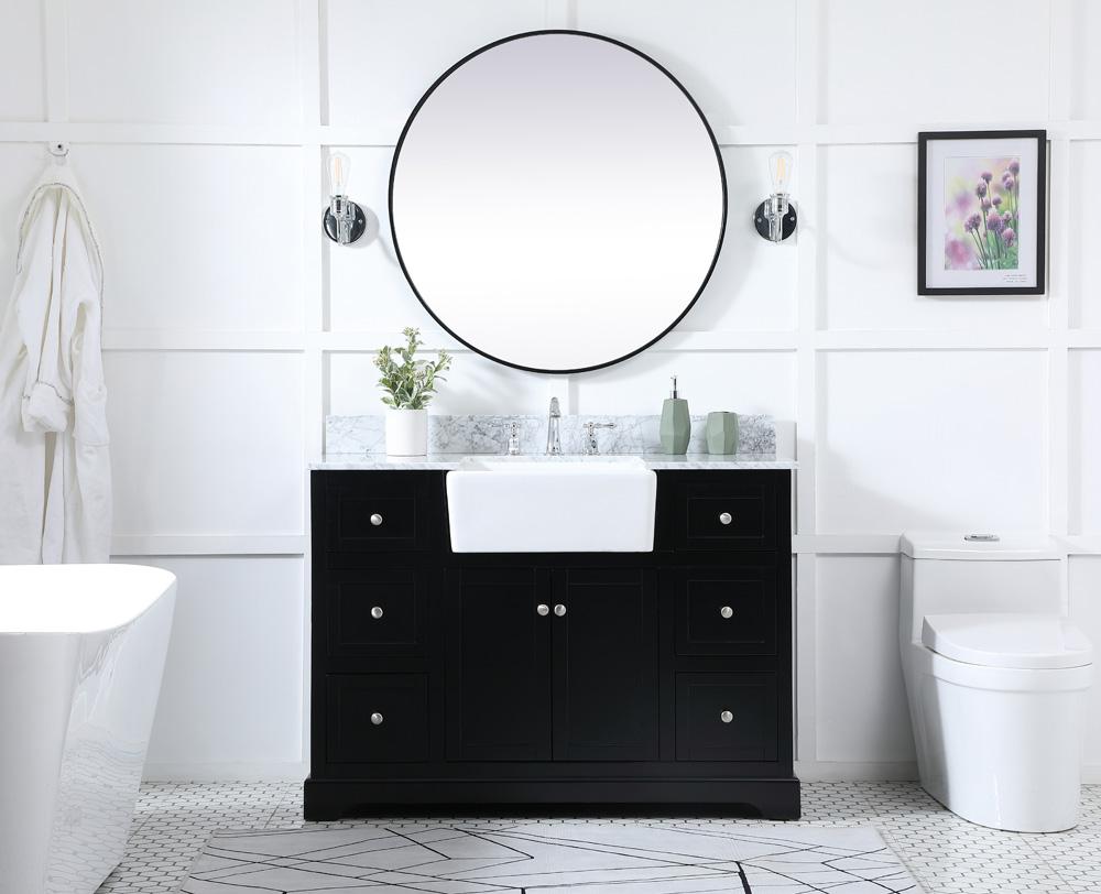 Elegant Furniture & Lighting - Franklin 48 inch Single bathroom vanity in black with backsplash - VF60248BK-BS veiw 5