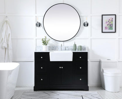 Elegant Furniture & Lighting - Franklin 48 inch Single bathroom vanity in black with backsplash - VF60248BK-BS veiw 5