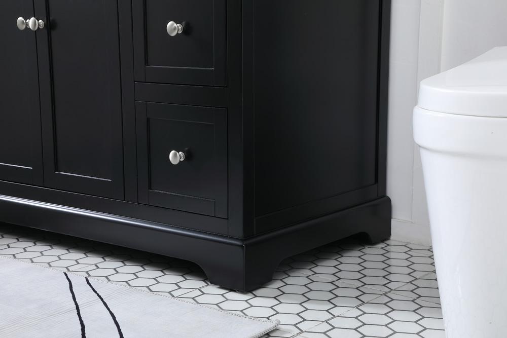 Elegant Furniture & Lighting - Franklin 48 inch Single bathroom vanity in black with backsplash - VF60248BK-BS veiw 7