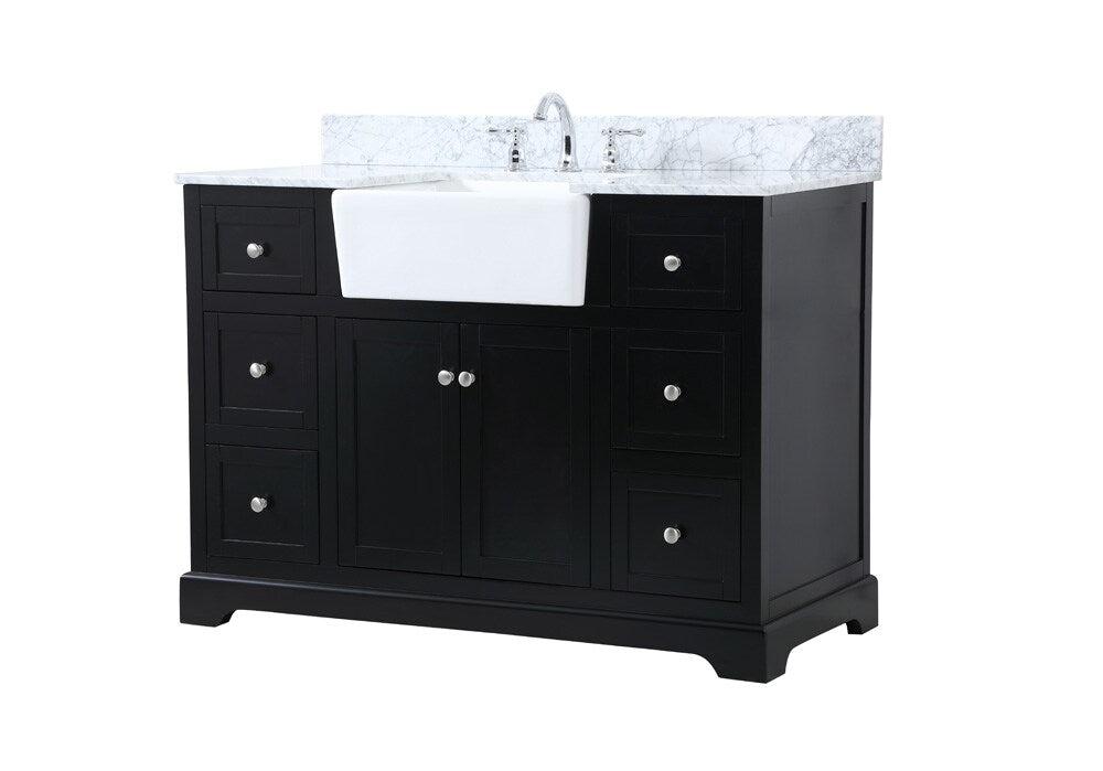 Elegant Furniture & Lighting - Franklin 48 inch Single bathroom vanity in black with backsplash - VF60248BK-BS veiw 8