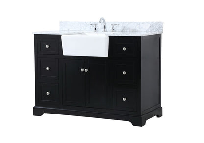 Elegant Furniture & Lighting - Franklin 48 inch Single bathroom vanity in black with backsplash - VF60248BK-BS veiw 8