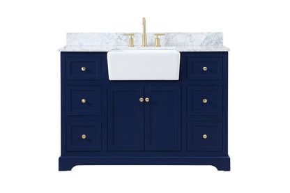 Elegant Furniture & Lighting - Franklin 48 inch Single bathroom vanity in blue - VF60248BL-BS veiw 1