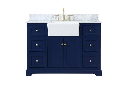 Elegant Furniture & Lighting - Franklin 48 inch Single bathroom vanity in blue - VF60248BL-BS veiw 1