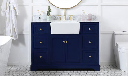 Elegant Furniture & Lighting - Franklin 48 inch Single bathroom vanity in blue - VF60248BL-BS veiw 2