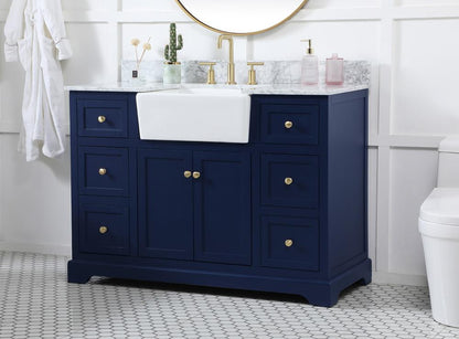 Elegant Furniture & Lighting - Franklin 48 inch Single bathroom vanity in blue - VF60248BL-BS veiw 3