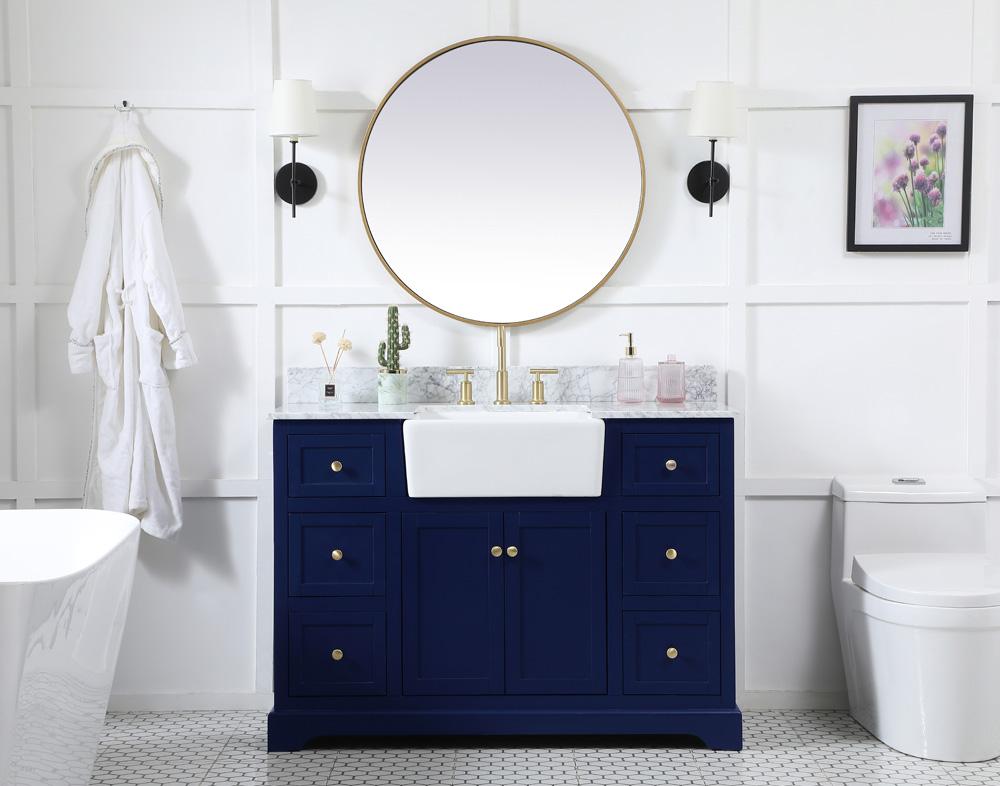 Elegant Furniture & Lighting - Franklin 48 inch Single bathroom vanity in blue - VF60248BL-BS veiw 5