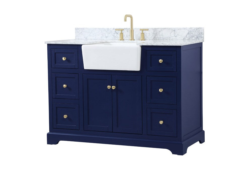 Elegant Furniture & Lighting - Franklin 48 inch Single bathroom vanity in blue - VF60248BL-BS veiw 8