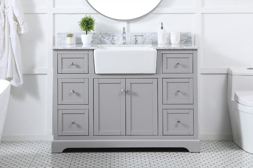 Elegant Furniture & Lighting - Franklin 48 inch Single bathroom vanity in grey - VF60248GR-BS veiw 2