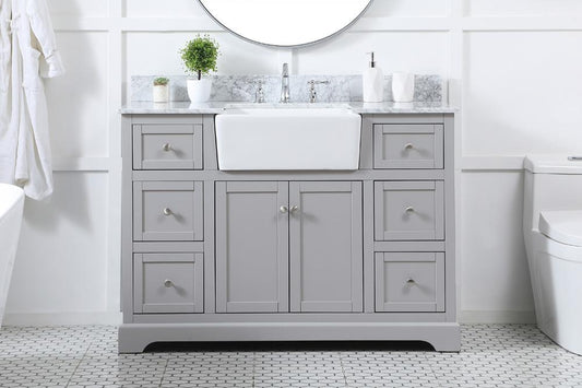 Elegant Furniture & Lighting - Franklin 48 inch Single bathroom vanity in grey - VF60248GR-BS veiw 2
