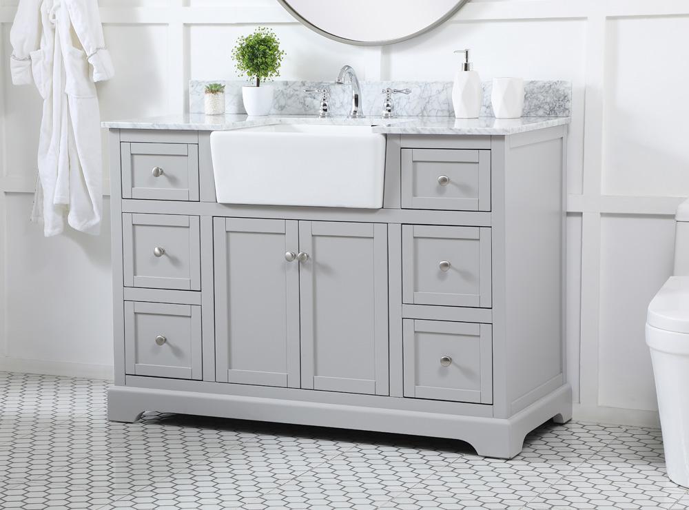 Elegant Furniture & Lighting - Franklin 48 inch Single bathroom vanity in grey - VF60248GR-BS veiw 3