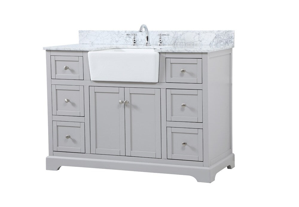 Elegant Furniture & Lighting - Franklin 48 inch Single bathroom vanity in grey - VF60248GR-BS veiw 8