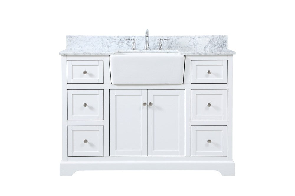 Elegant Furniture & Lighting - Franklin 48 inch Single bathroom vanity in white - VF60248WH-BS veiw 1