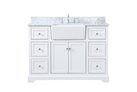 Elegant Furniture & Lighting - Franklin 48 inch Single bathroom vanity in white - VF60248WH-BS veiw 1
