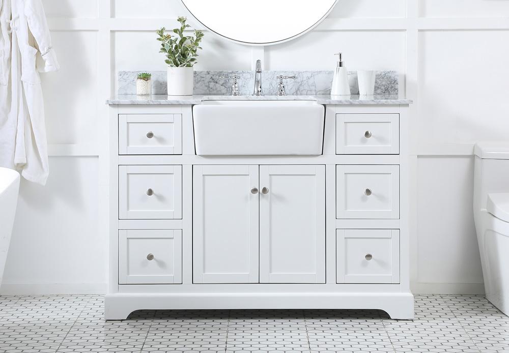 Elegant Furniture & Lighting - Franklin 48 inch Single bathroom vanity in white - VF60248WH-BS veiw 2
