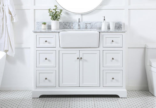 Elegant Furniture & Lighting - Franklin 48 inch Single bathroom vanity in white - VF60248WH-BS veiw 2