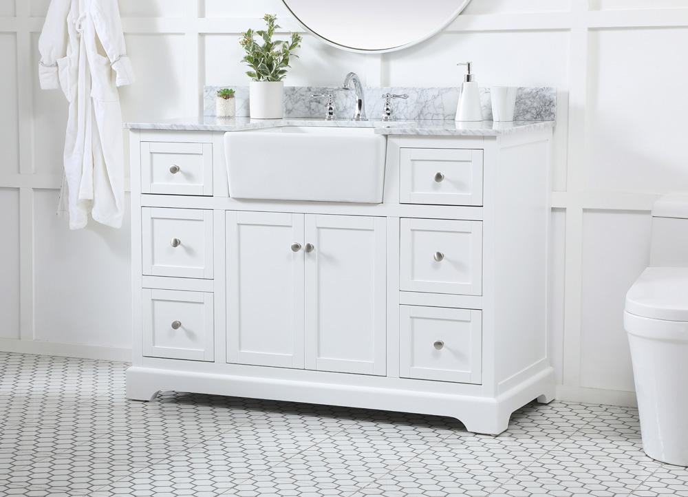Elegant Furniture & Lighting - Franklin 48 inch Single bathroom vanity in white - VF60248WH-BS veiw 3
