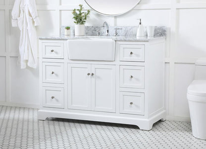 Elegant Furniture & Lighting - Franklin 48 inch Single bathroom vanity in white - VF60248WH-BS veiw 3