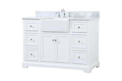 Elegant Furniture & Lighting - Franklin 48 inch Single bathroom vanity in white - VF60248WH-BS veiw 8