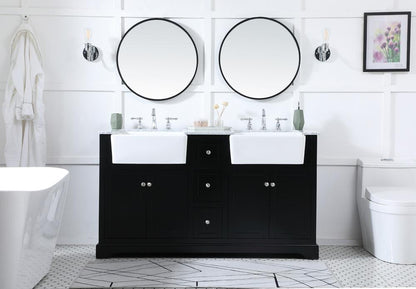 Elegant Furniture & Lighting - Franklin 60 inch double bathroom vanity in black - VF60260DBK veiw 5