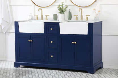 Elegant Furniture & Lighting - Franklin 60 inch double bathroom vanity in blue - VF60260DBL veiw 3