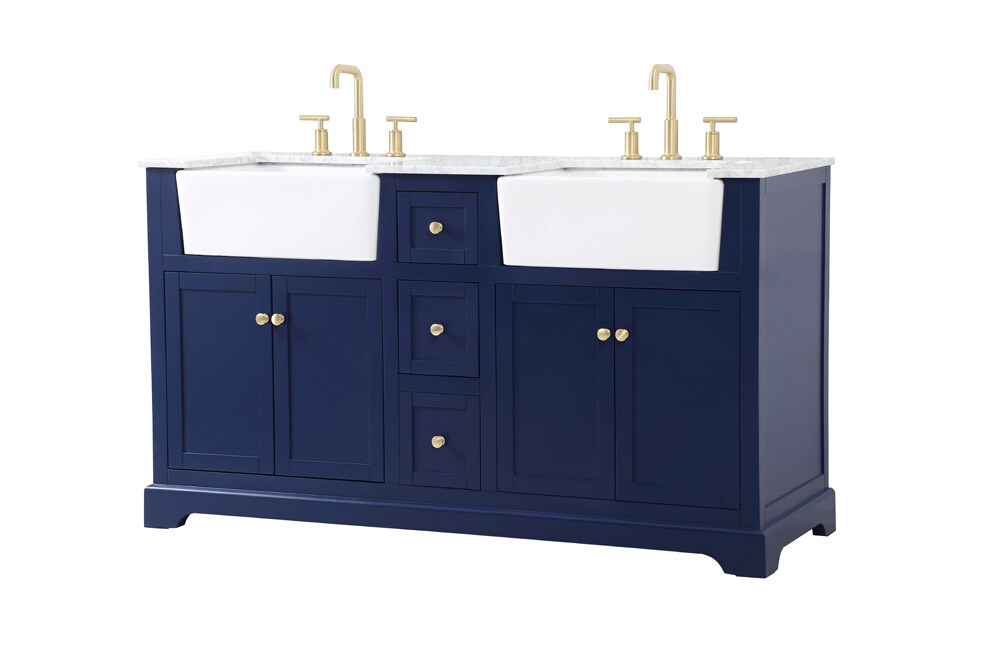 Elegant Furniture & Lighting - Franklin 60 inch double bathroom vanity in blue - VF60260DBL veiw 8