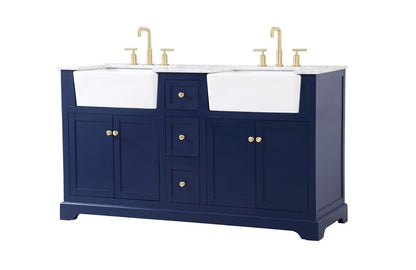 Elegant Furniture & Lighting - Franklin 60 inch double bathroom vanity in blue - VF60260DBL veiw 8