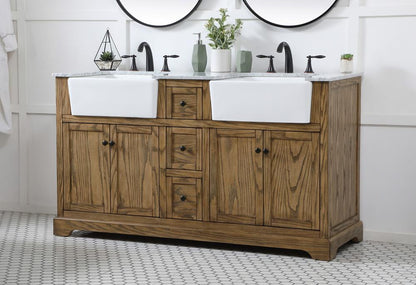 Elegant Furniture & Lighting - Franklin 60 inch double bathroom vanity in driftwood - VF60260DDW veiw 3