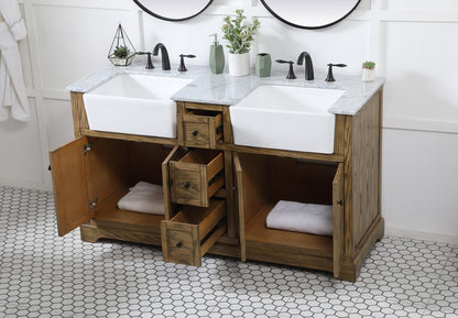 Elegant Furniture & Lighting - Franklin 60 inch double bathroom vanity in driftwood - VF60260DDW veiw 4