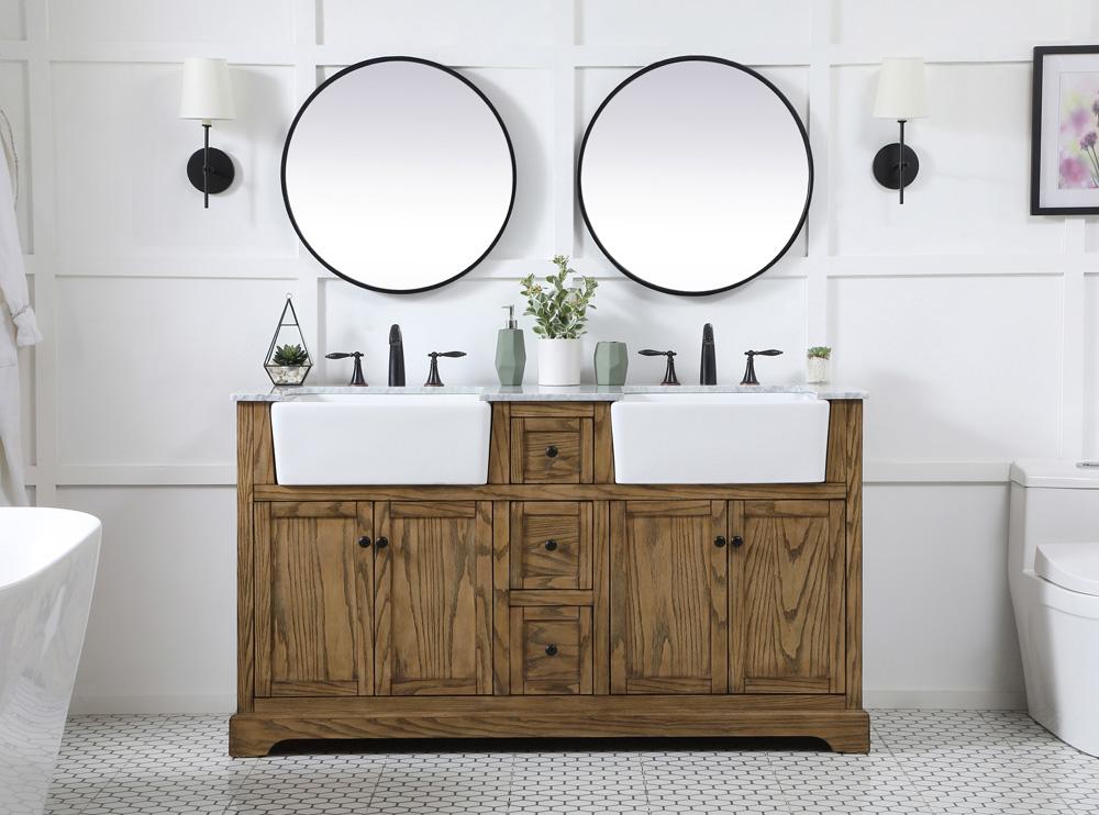 Elegant Furniture & Lighting - Franklin 60 inch double bathroom vanity in driftwood - VF60260DDW veiw 5