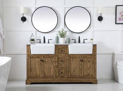 Elegant Furniture & Lighting - Franklin 60 inch double bathroom vanity in driftwood - VF60260DDW veiw 5