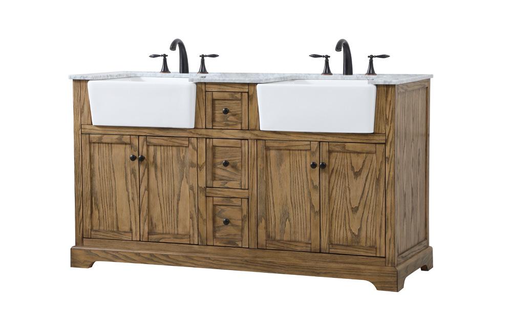 Elegant Furniture & Lighting - Franklin 60 inch double bathroom vanity in driftwood - VF60260DDW veiw 8