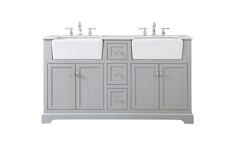Elegant Furniture & Lighting - Franklin 60 inch double bathroom vanity in grey - VF60260DGR veiw 1