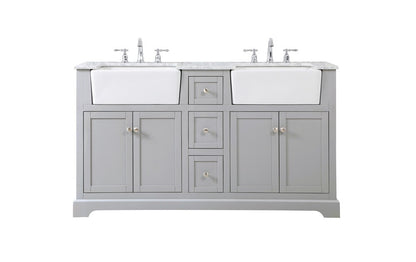 Elegant Furniture & Lighting - Franklin 60 inch double bathroom vanity in grey - VF60260DGR veiw 1